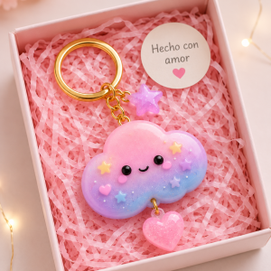 Llavero Kawaii Nube Pastel de Resina Artesanal (copia) (copia) 3
