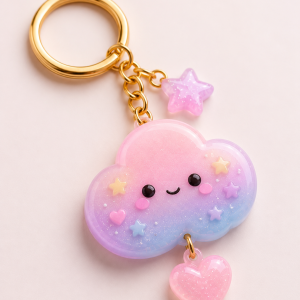 Llavero Kawaii Nube Pastel de Resina Artesanal (copia) 4
